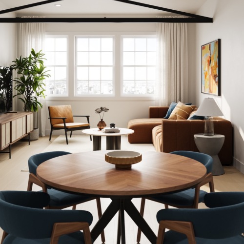 Open space living area with natural lighting